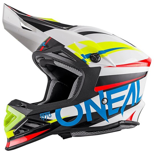 Cross Enduro O'neal 8 Series motorcycle helmet in Blue White Aggressor ...