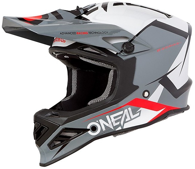 Cross Enduro O'neal 8 Series motorcycle helmet in gray blizzard fiber ...
