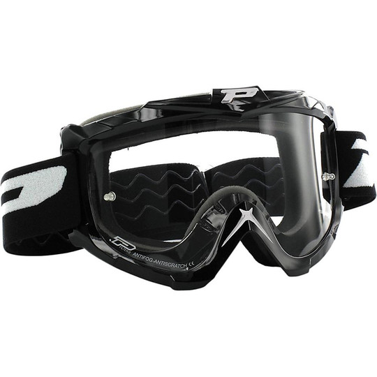 Cross Enduro Progrip 3301 Motorcycle Glasses Black Clear Lens