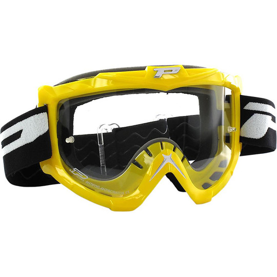 Cross Enduro Progrip 3301 Motorcycle Glasses Yellow Clear Lens