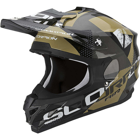 Cross Enduro Scorpion VX-15 Air Akra Black Motorcycle Helmet