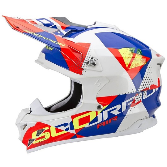Cross Enduro Scorpion VX-15 Air Akra Red Blue Motorcycle Helmet