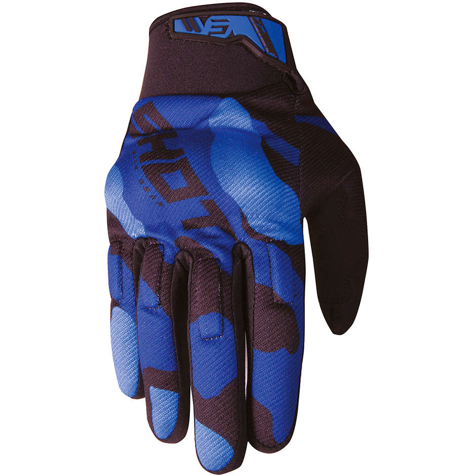 Cross Enduro Shot Camo Blue motorcycle gloves