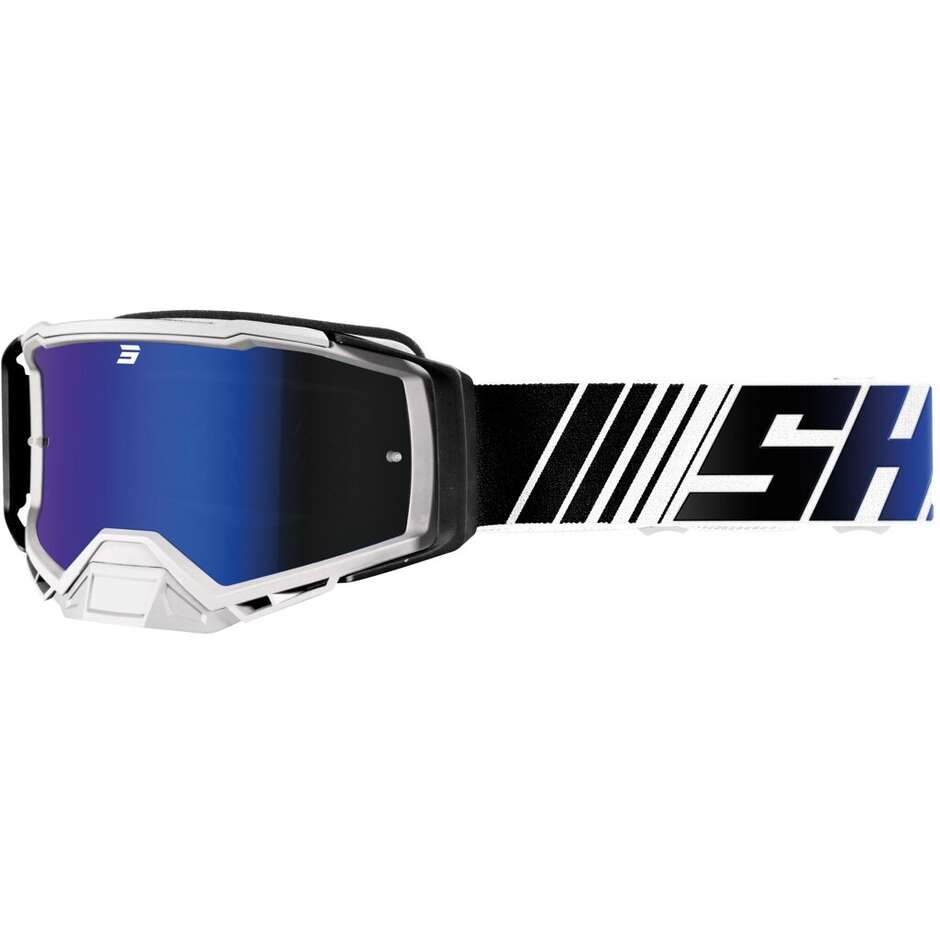 Cross Enduro Shot CORE STRIPE Iridiumblaue Motorradmaske