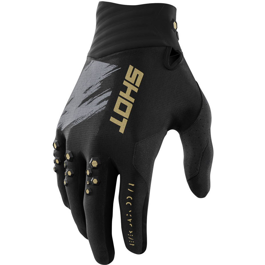 Cross Enduro Shot Draw gold motorcycle gloves