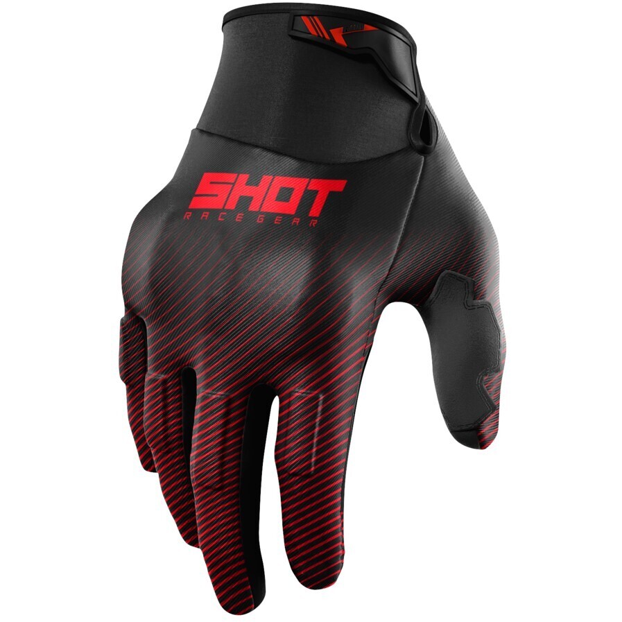 Cross Enduro Shot DRIFT RIM Motorradhandschuhe Schwarz Rot