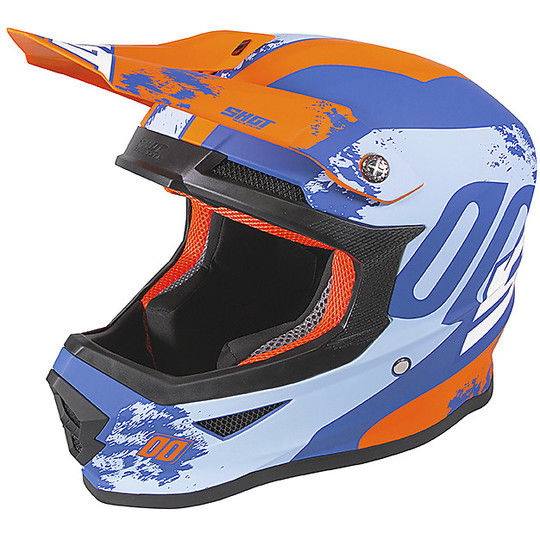 Cross Enduro Shot FURIOUS SHADOW Motorcycle Helmet Blue Orange Matt