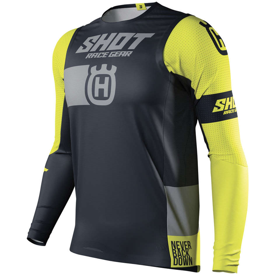 Cross Enduro Shot Husqvarna Motorrad Trikot Dunkelgrau