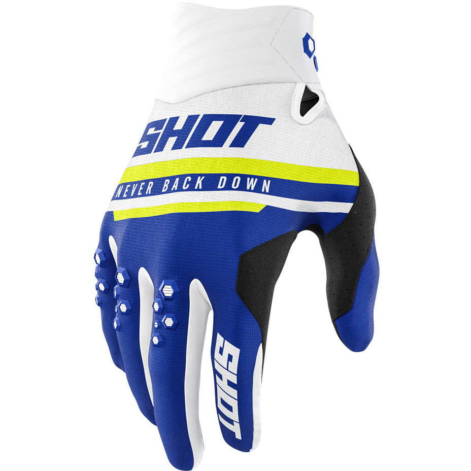 Cross Enduro Shot Shining gants de moto bleu marine