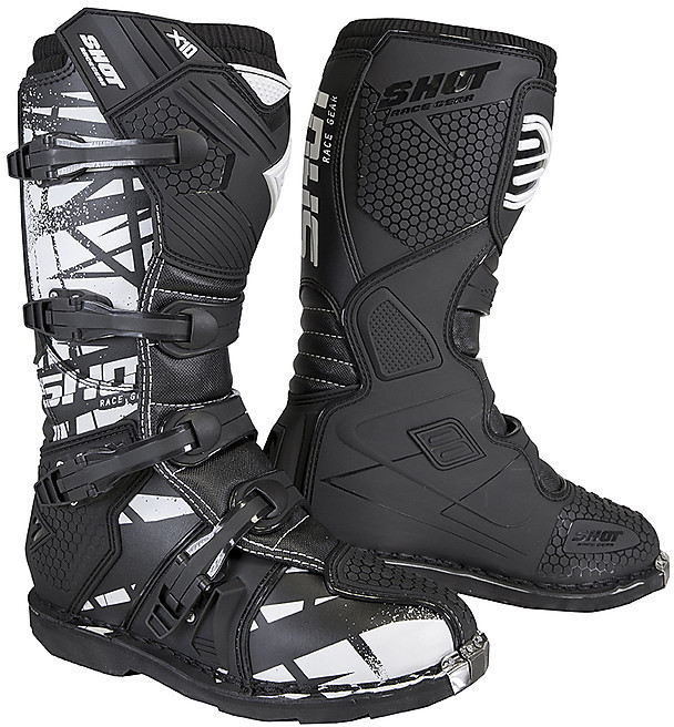 Cross Enduro Shot X10 2.0 Deco Black Motorcycle Boots For