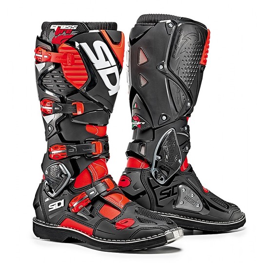 Cross Enduro Sidi Crossfire 3 Red Fluo Black Motorcycle Boots