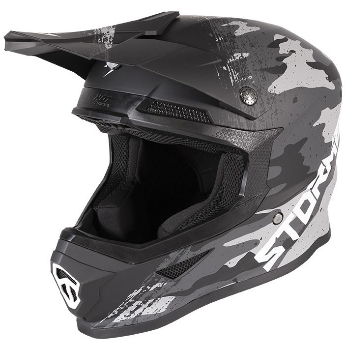 Cross Enduro Stormer Force motorcycle helmet Matt Black Camouflage