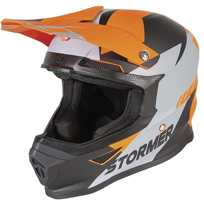 Cross Enduro Stormer Force Squad Orange Gray Black motorcycle helmet