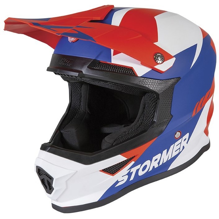 Cross Enduro Stormer Force Squad Red White Blue motorcycle helmet