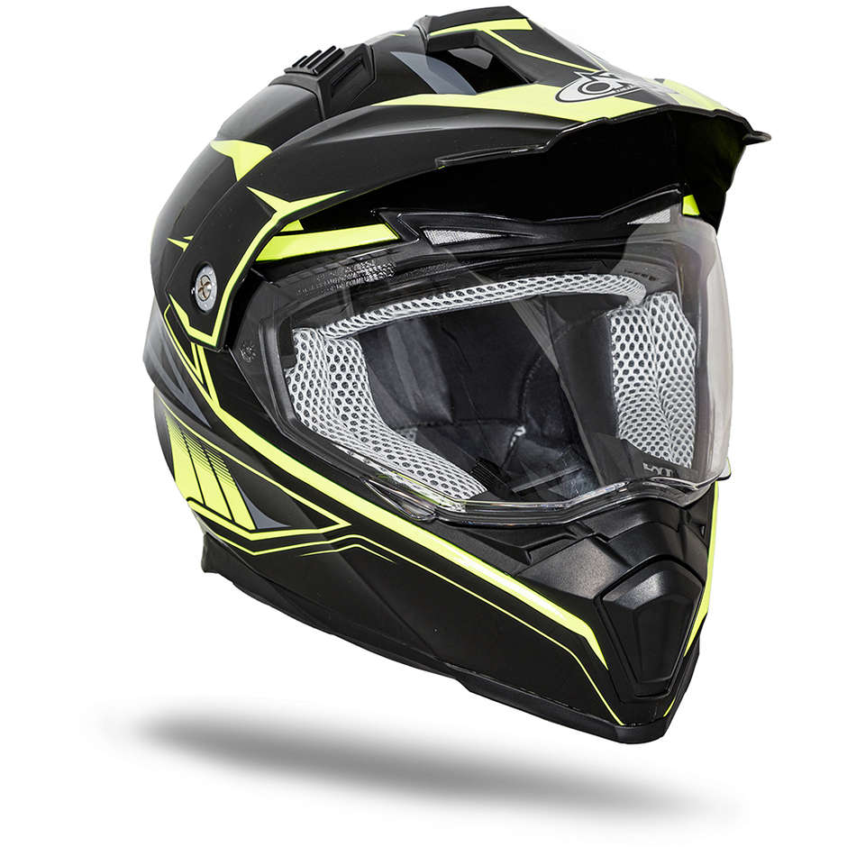 Cross EnduroOne Touring Motorcycle Helmet With Black Yellow Visor