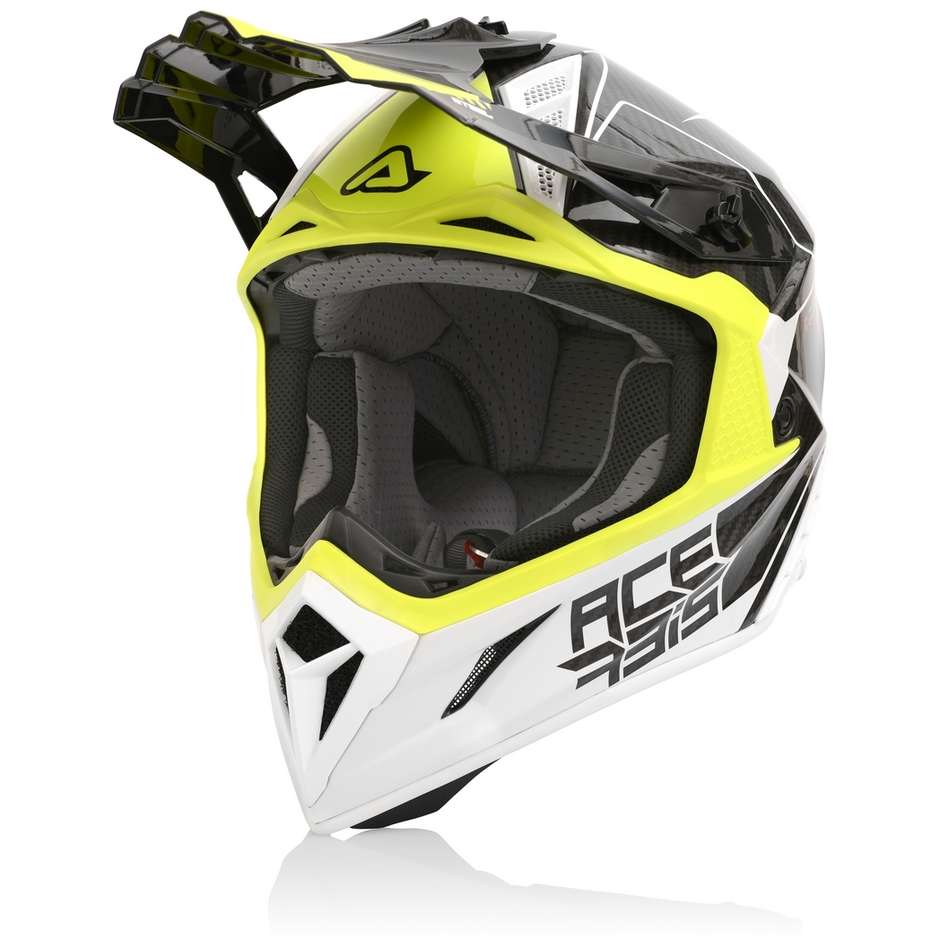 Cross motorcycle helmet in Acerbis STEEL Carbon Black Yellow
