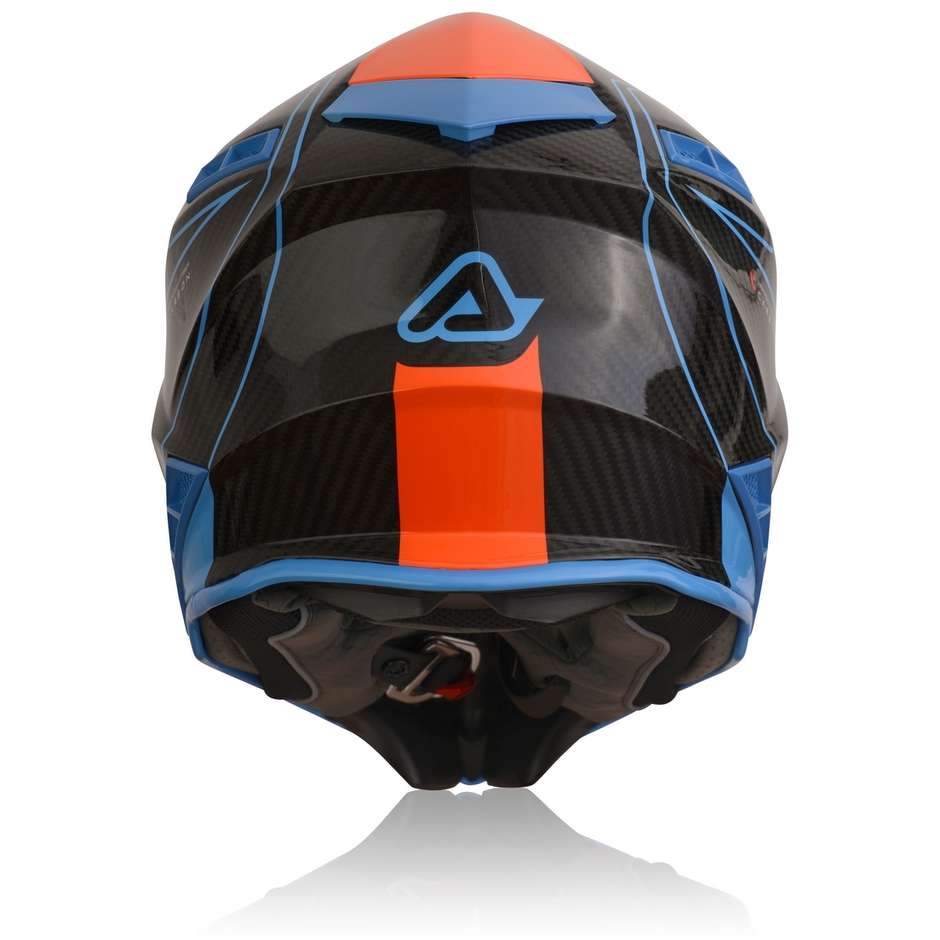 Cross motorcycle helmet in Acerbis STEEL Carbon Orange Blue