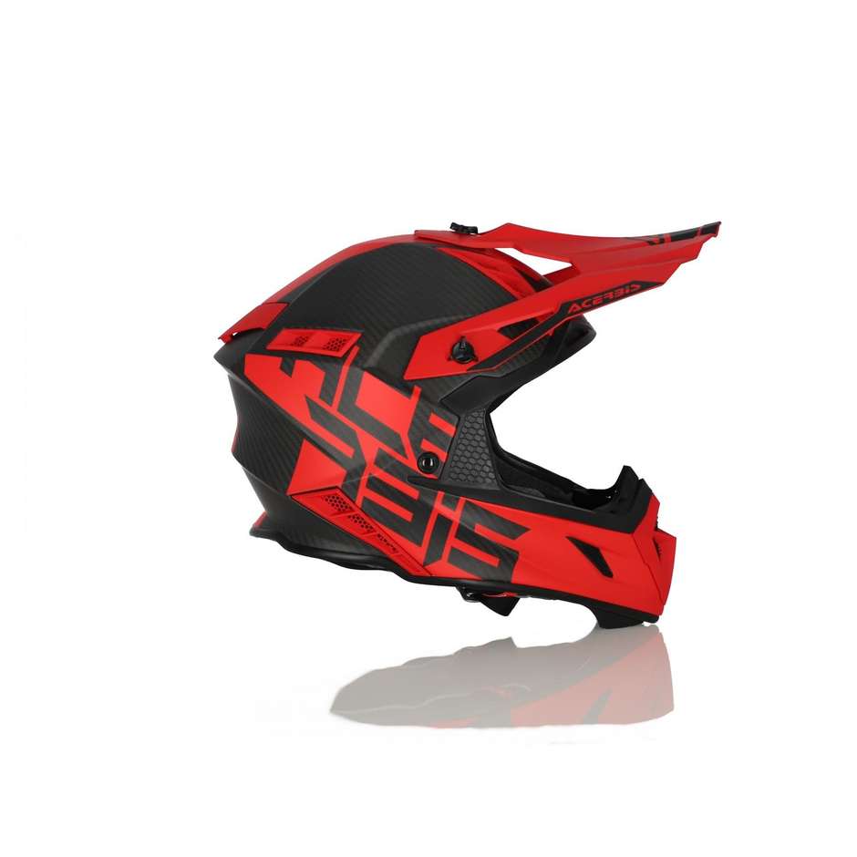 Cross motorcycle helmet in Acerbis STEEL Carbon Red Fire