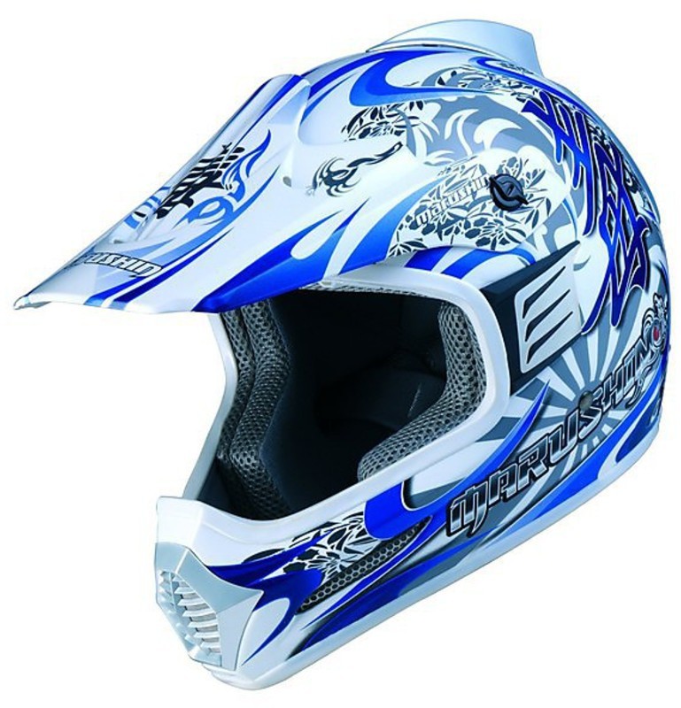 Cross Motorcycle Helmet Marushin Xmr Pro Fiber Blue staining Poizun For