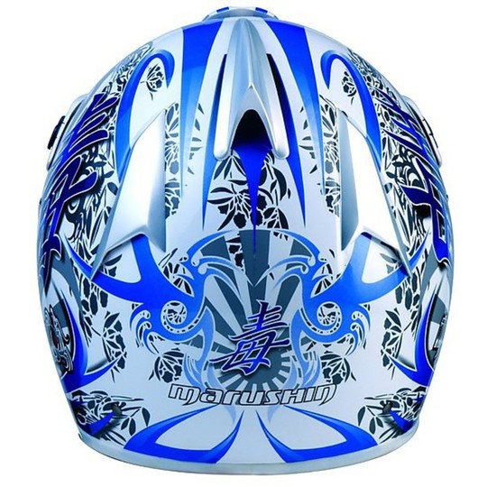 Cross Motorcycle Helmet Marushin Xmr Pro Fiber Blue staining Poizun