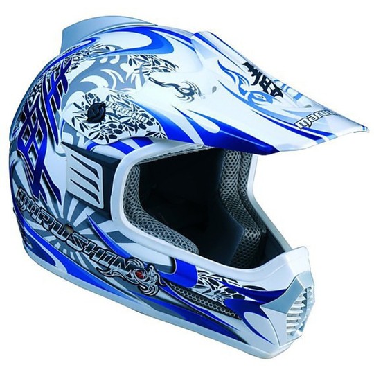 Cross Motorrad Helm Marushin Xmr Pro Fiber-Blau-Färbung Poizun