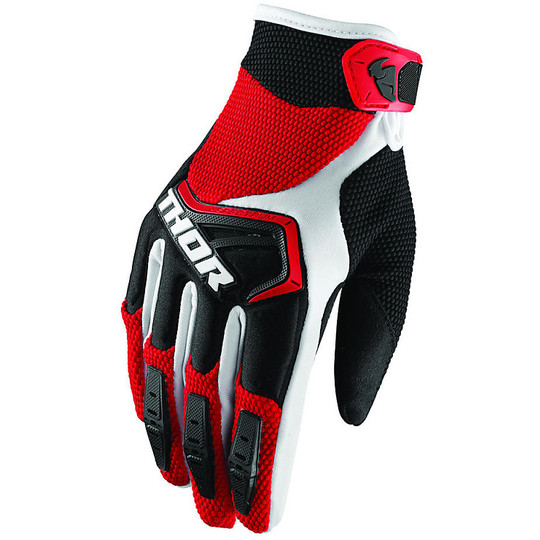 Cross Mouth Bike Gloves Thor S8y Spectrum 2018 Black White Red
