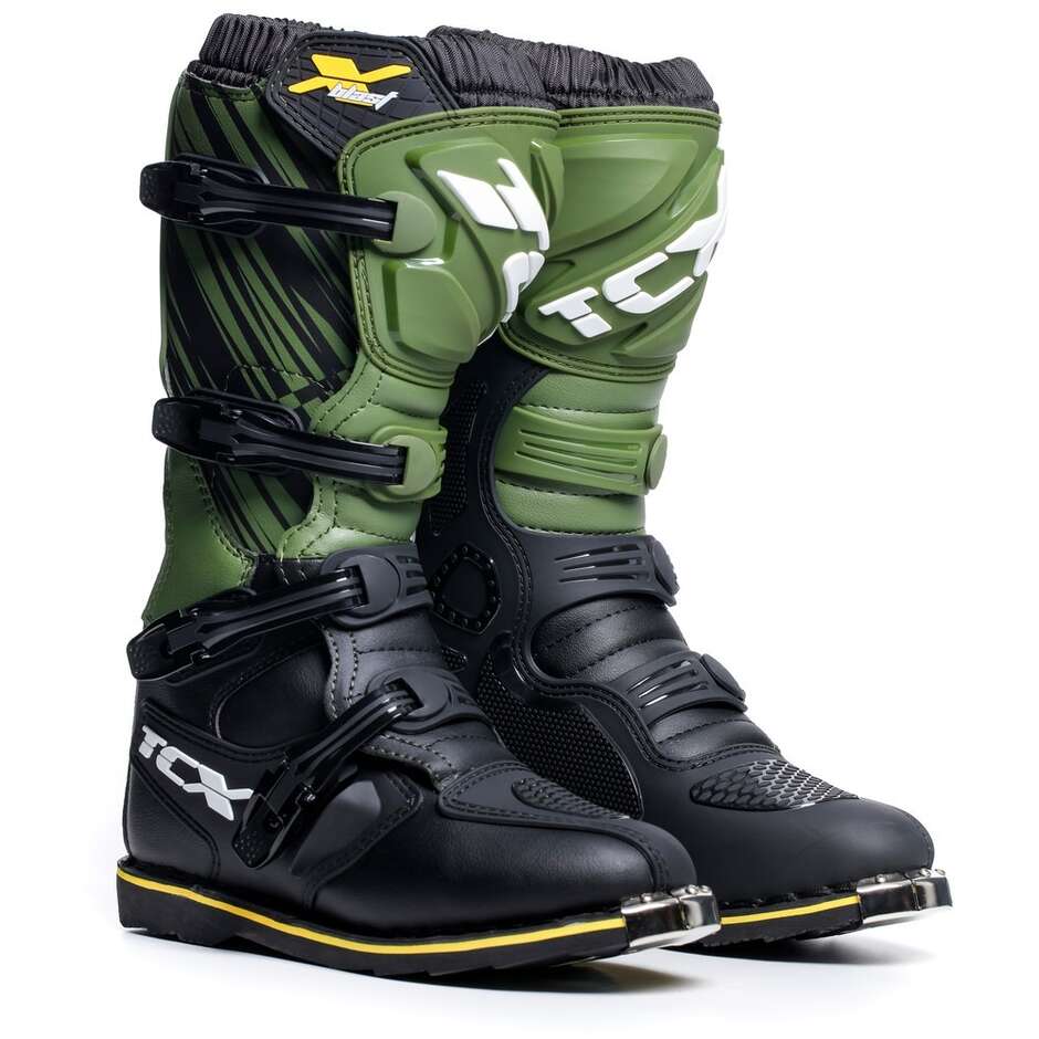 Cross Off Road Motorcycle Boots Tcx X-BLAST Black Green Yellow