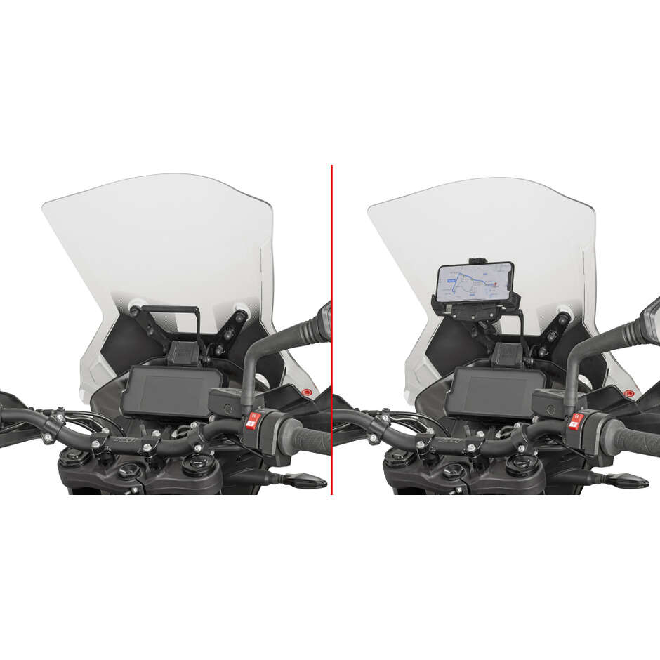 Crossbar to be mounted behind the windshield to install the S902A, S920M, S920L, S95KIT and Givi FB7710 GPS-smartphone holder For KTM 790 Adventure / R (19 > 20); 890 Adventure (21 > 22)