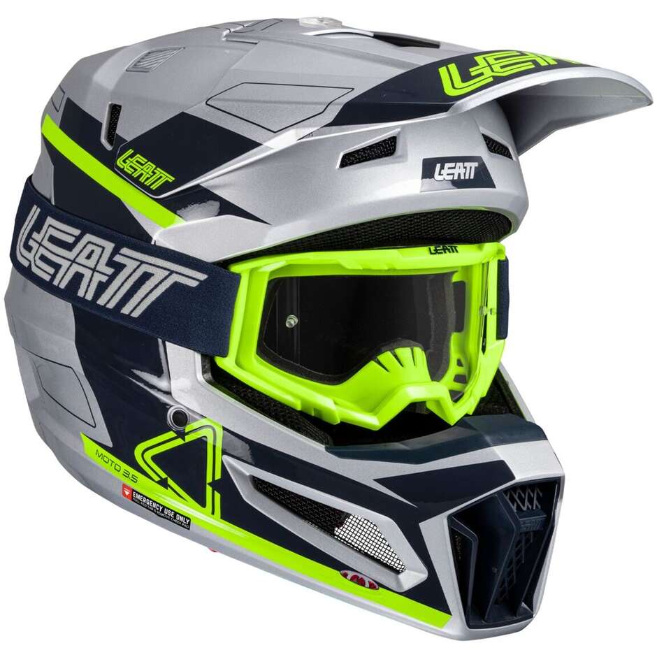 Crosshelm Leatt KIT MOTO 3.5 V25 STEEL Grün