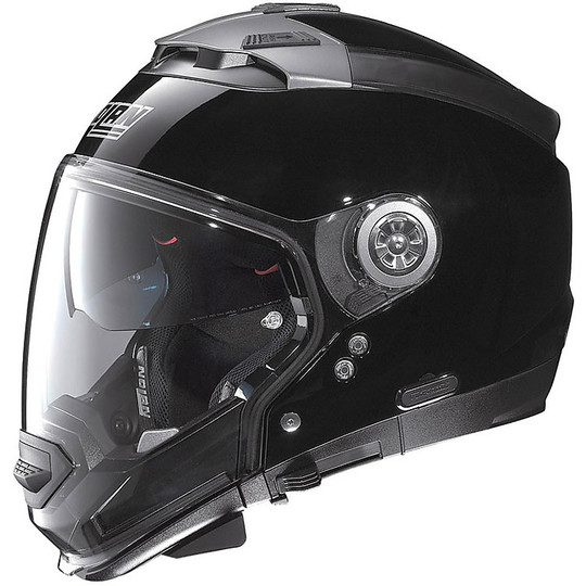 Crossover Helm Moto Modular Nolan N44 Klassik N-Com Ages 003 Gloss Black