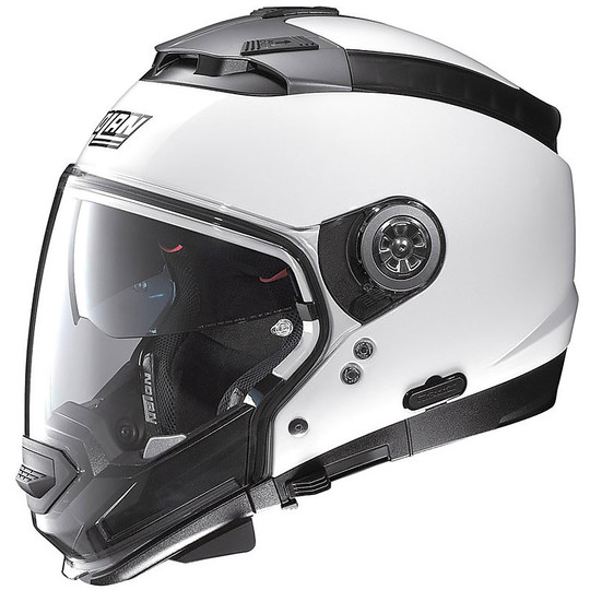 Crossover Helm Moto Modular Nolan N44 Klassik N-Com Ages 005 Gloss White