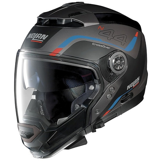 Crossover Helm Moto Modular Nolan N44 N-Com Alte Sicht 049 Lavagrau Matte