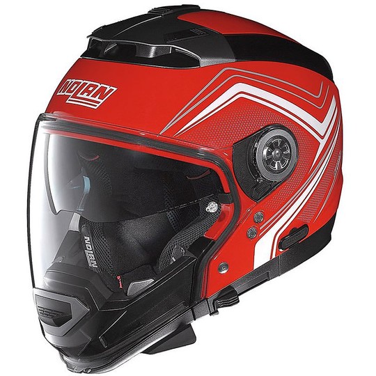 Crossover Helm Moto Modular Nolan N44 N-Com Alter Como Rosso Corsa 032