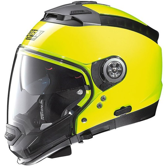 Crossover Helm Moto Modular Nolan N44 N-Com Alter Hallo Visibility 012 Fluorescent Yellow