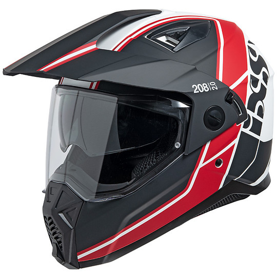 CrossOver Ixs 208 2.0 Integral Motorcycle Helmet Matte Black Red