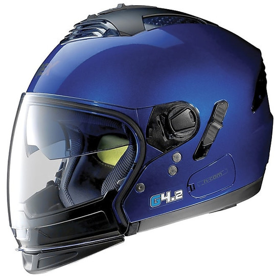 Crossover Modular Motorrad Helm Grex G4.2 Pro Kinetic N-Com 010 Cayman Blau