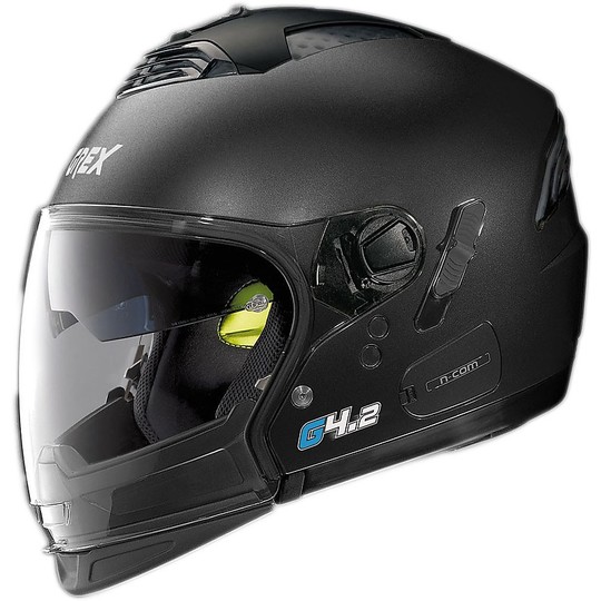 Crossover Modular Motorrad Helm Grex G4.2 PRO Kinetic N-Com Schwarz Graphite