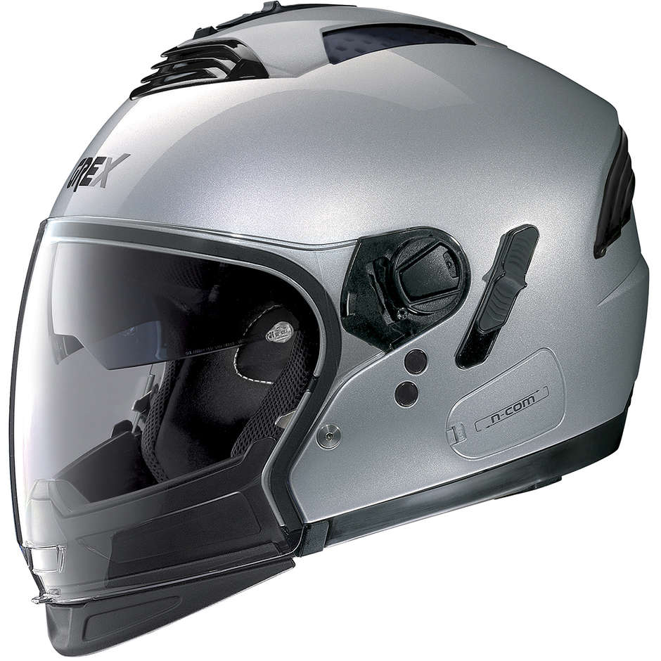 Crossover Moto Helm genehmigt P / J Grex G4.2 PRO Kinetic N-com 023 Silber poliert