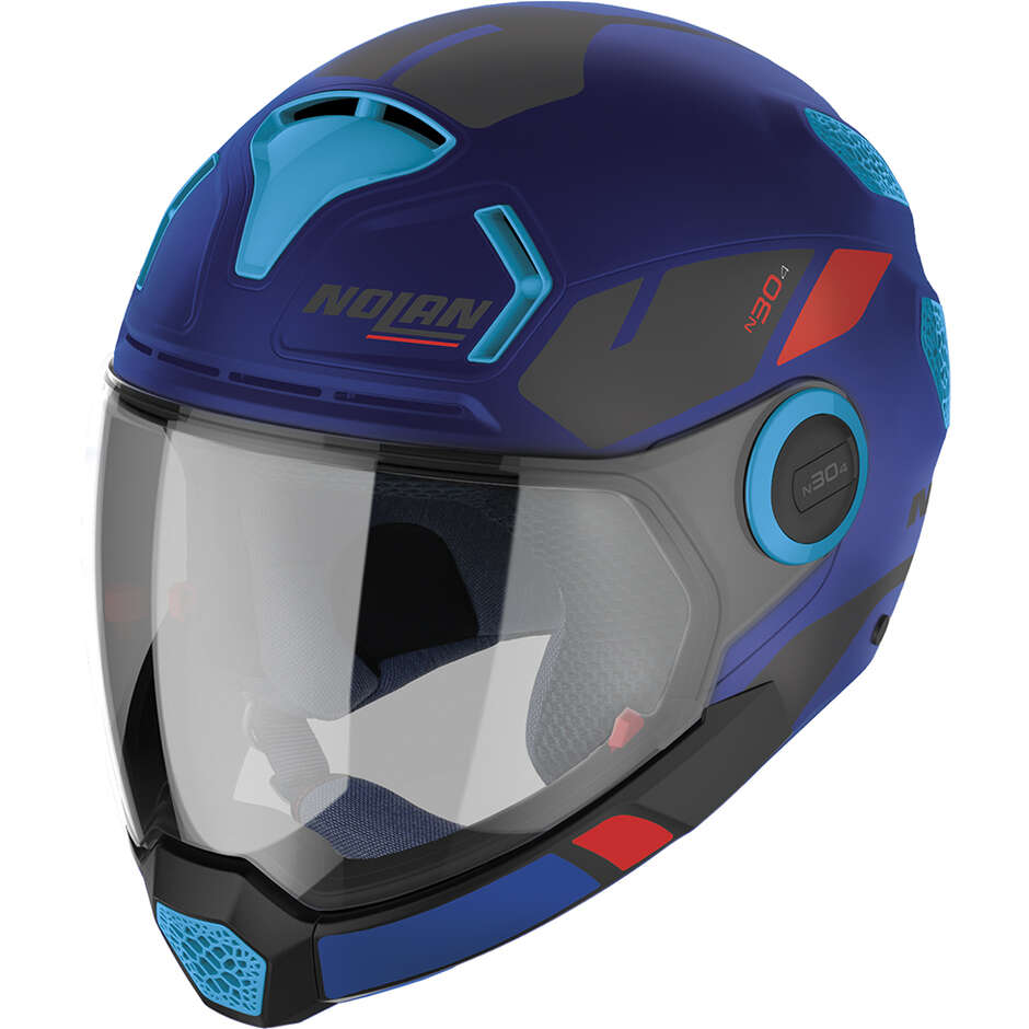 Crossover Motorcycle Helmet Nolan N30-4 VP BLAZER 023 Cayman Matt Blue