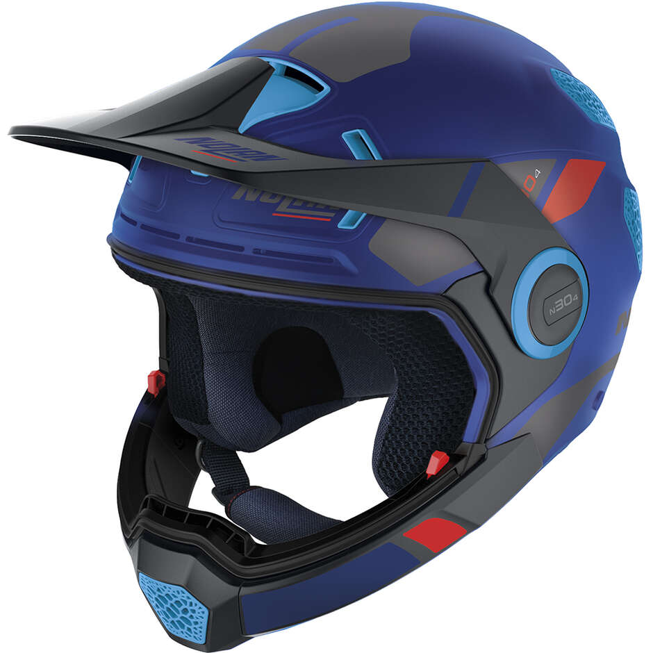 Crossover Motorcycle Helmet Nolan N30-4 XP BLAZER 019 Cayman Matt Blue ...