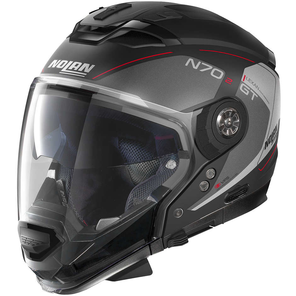 Crossover Motorcycle Helmet Nolan N70.2 GT LAKOTA N-Com 035 Matt Black Red