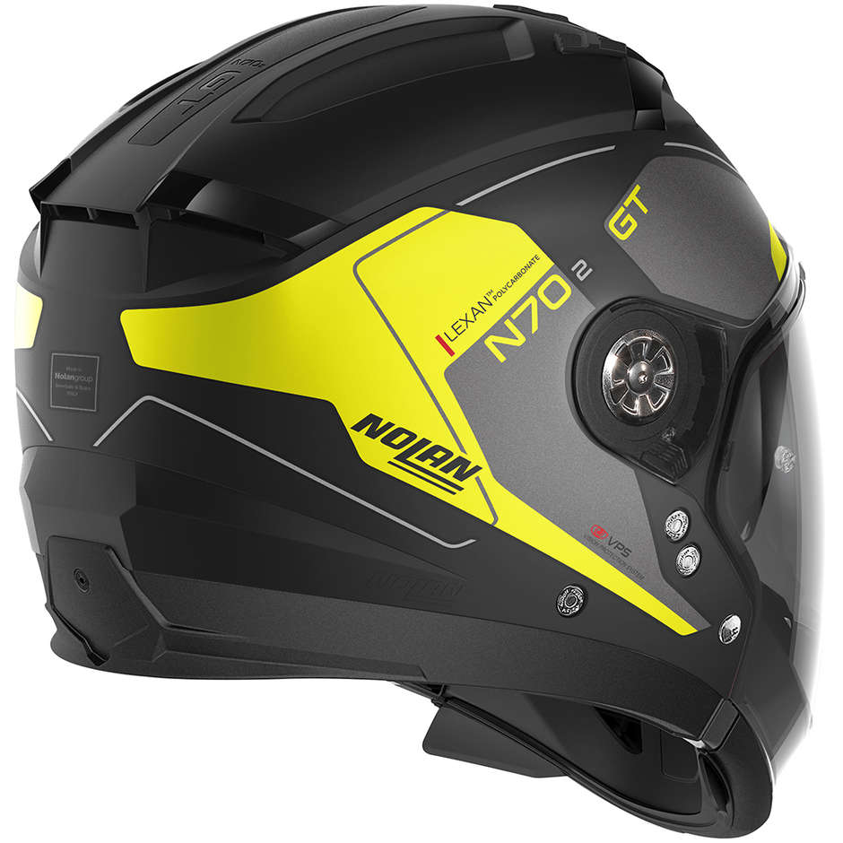 Crossover Motorcycle Helmet Nolan N70.2 GT LAKOTA N-Com 039 Matt Black Fluo Yellow