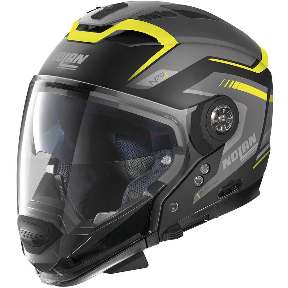 Crossover Motorcycle Helmet P/J Nolan N70-2 GT 06 SWITCHBACK N-Com 059 Matt Black Yellow