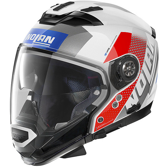 CrossOver On-Off Motorcycle Helmet Nolan N70.2 GT CELERES N-Com 033 White Metal