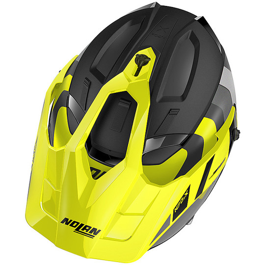 CrossOver On-Off Motorcycle Helmet Nolan N70.2x DECURIO N-Com 030 Black Matt Yellow