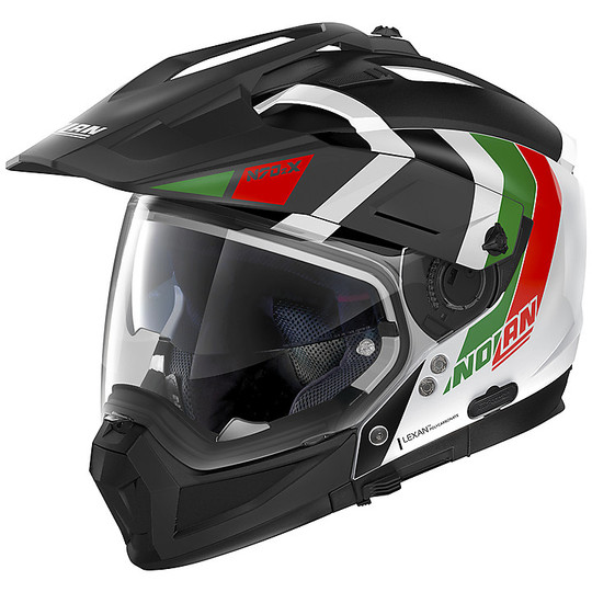 CrossOver On-Off Motorcycle Helmet Nolan N70.2x DECURIO N-Com 034 White Metal Italy