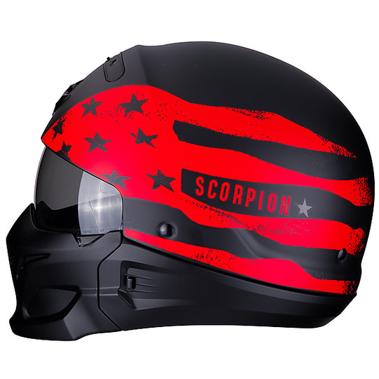 CrossOver Scorpion Helm EXO-COMBAT ROOKIE Schwarz Rot Matt