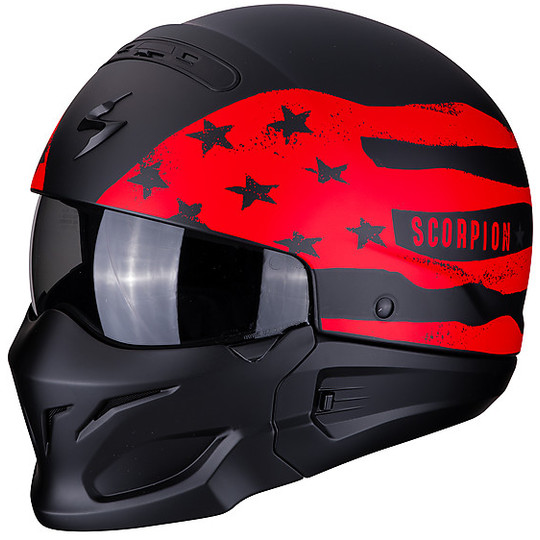 CrossOver Scorpion helmet EXO-COMBAT ROOKIE Black Red Matt