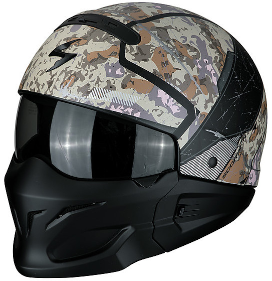 CrossOver Scorpion Motorcycle Helmet EXO-COMBAT OPEX Black Sand