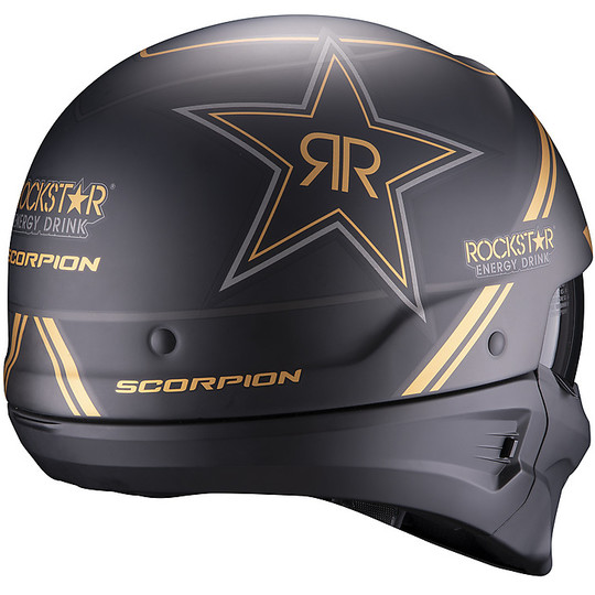 CrossOver Street Fight Helmet Scorpion Motorcycle Exo-COMBAT Evo ROCKSTAR Black Gold